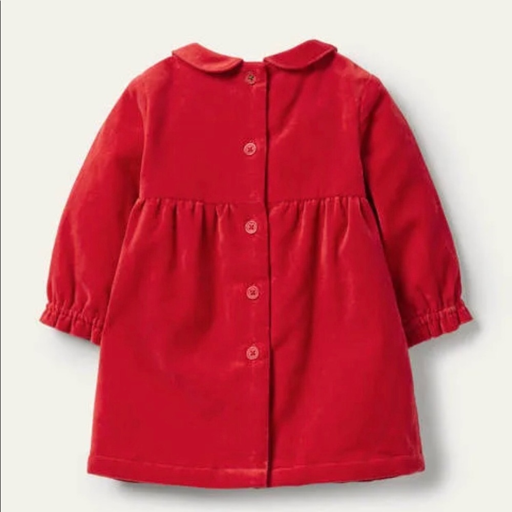 NWT Mini Boden Velvet Smocked Dress - Picture 3 of 6